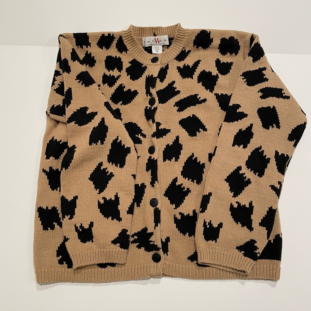 Adrianne Vittadini Options Leopard Spot Sweater M